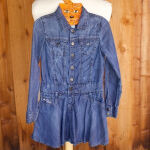Diesel Denim Long Sleeve Kids Shirt Dress Size 6